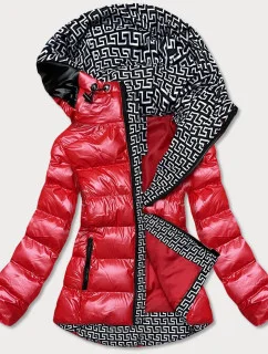METALICZNA KURTKA DAMSKA Z KAPTUREM CZERWONA model 21243049 - SPEED.A