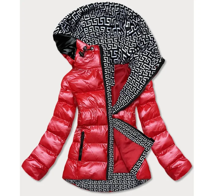 METALICZNA KURTKA DAMSKA Z KAPTUREM CZERWONA model 21243049 - SPEED.A