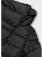 Dlouhá černá dámská zimní bunda s límcem (my017)