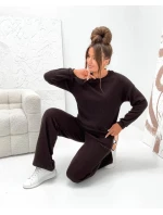 Dvoudílný úpletový komplet v čokoládové barvě model 21470484 - Moon