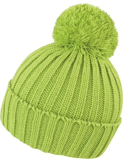 Result Headwear R 369X Pletená čepice s bambulí 28.369X lime Result Headwear R 369X Pletená čepice s bambulí 28.369X lime