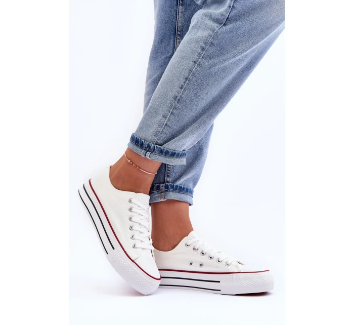 Nízké klasické tenisky na platformě Bílé Jazlyn Nízké klasické tenisky na platformě Bílé Jazlyn