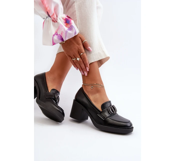 Dámské lodičky na podpatku s ozdobou černé model 21655254 - Boto Dámské lodičky na podpatku s ozdobou černé model 21655254 - Boto