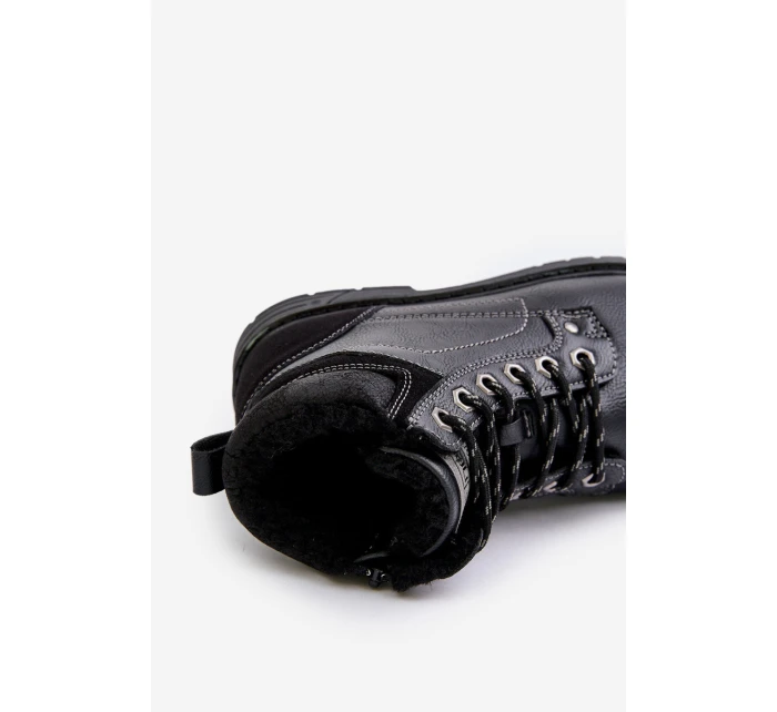 Zateplené pánské boty z eko kůže černé model 21679499 - EVENTO Zateplené pánské boty z eko kůže černé model 21679499 - EVENTO