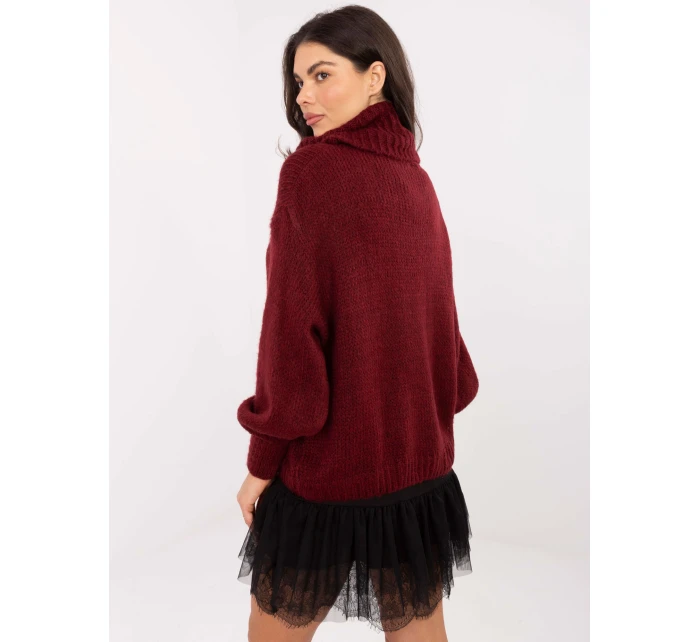 Sweter IN SW model 21787934 bordowy - FPrice Sweter IN SW model 21787934 bordowy - FPrice