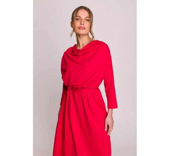 model 20966318 Pletené šaty nadměrné velikosti červené - STYLOVE model 20966318 Pletené šaty nadměrné velikosti červené - STYLOVE