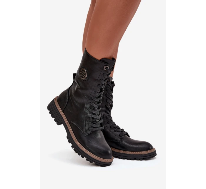 Dámské zateplené workery s dekorativním detailem Dorialine – černé Dámské zateplené workery s dekorativním detailem Dorialine – černé