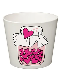 SKLENICE SE SRDÍČKY - velký květináč 