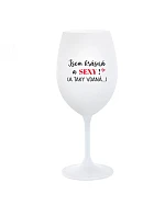 JSEM KRÁSNÁ A SEXY! (A TAKY VDANÁ...) - bílá  sklenice na víno 350 ml