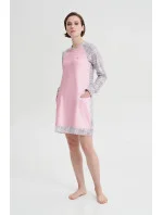 Dámská noční košile s dlouhým rukávem model 19379808 růžové - Vamp Dámská noční košile s dlouhým rukávem model 19379808 růžové - Vamp