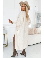 model 21290276 Cardigan svetr s kapsami béžová barva - numoco basic
