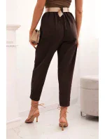 Kalhoty Summer Punto se zapínáním na nohavice hnědý Kalhoty Summer Punto se zapínáním na nohavice hnědý