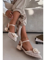 Dámské sandály na klínku s ozdobným detailem světle béžové Vionessa
