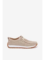 Dámské polobotky z přírodního semiše béžové model 22091763 - EVENTO