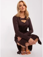 LK SK 509447 šaty.75P tmavě hnědá LK SK 509447 šaty.75P tmavě hnědá