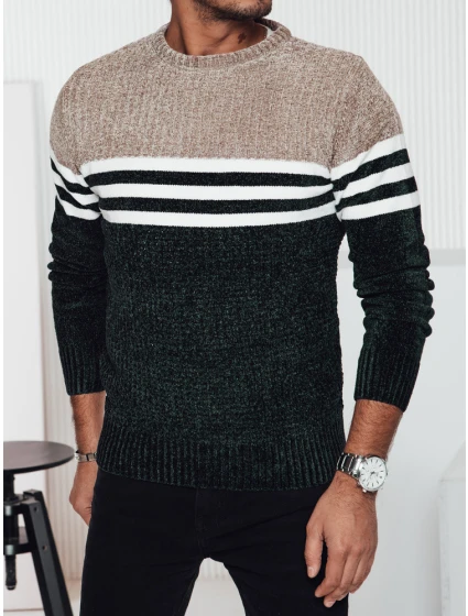 Pánský pruhovaný zelený svetr Dstreet model 21982383 - FashionStreet