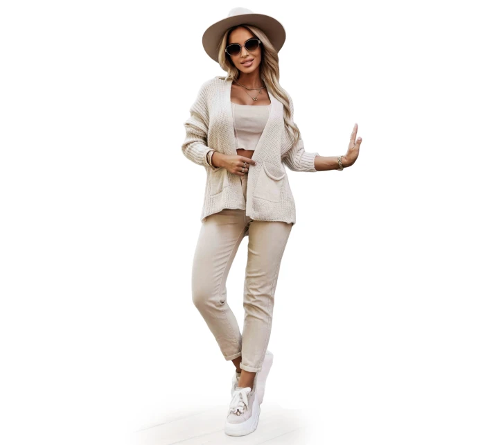 svetr s kapsami a manžetami béžový model 21366272 - numoco basic