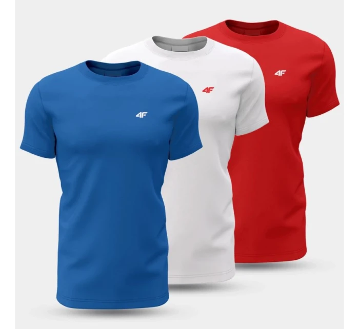 Pánské tričko (SET 3 triček) 4F 4FWSS25TTSHM3097-90S pánské Pánské tričko (SET 3 triček) 4F 4FWSS25TTSHM3097-90S pánské