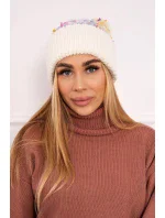 Bublinková čepice K219 ecru
