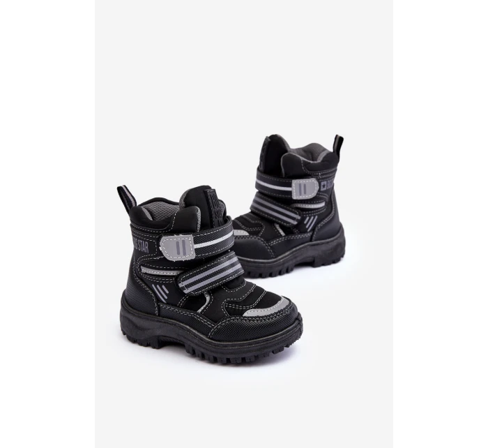 Dětské zateplené sněhule s černé Big model 21637277 - Big Star Shoes Dětské zateplené sněhule s černé Big model 21637277 - Big Star Shoes