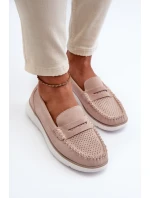 Sametové mokasíny na platformě Sergio Leone SP012 Beige