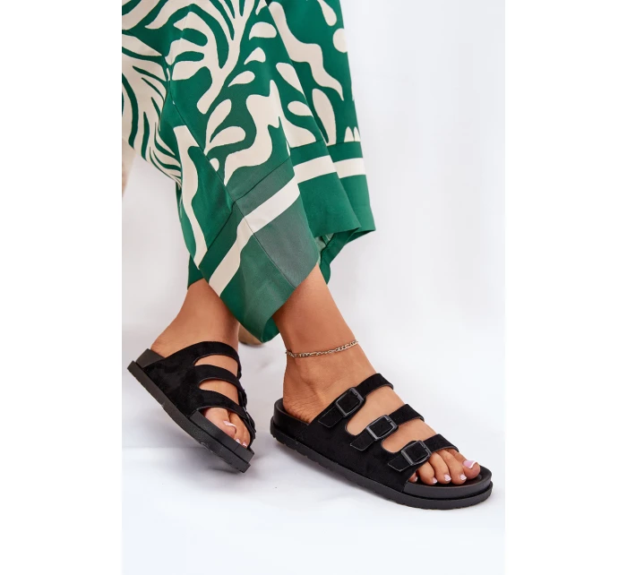 Dámské Pantofle S Pásky A Přezkami Černé model 21687468 - Boto Dámské Pantofle S Pásky A Přezkami Černé model 21687468 - Boto