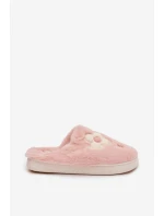 Kožešinové pantofle s květinami Růžové Selinne Kožešinové pantofle s květinami Růžové Selinne