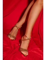 Rosavie zlaté sandály na podpatku s krystaly Rosavie zlaté sandály na podpatku s krystaly