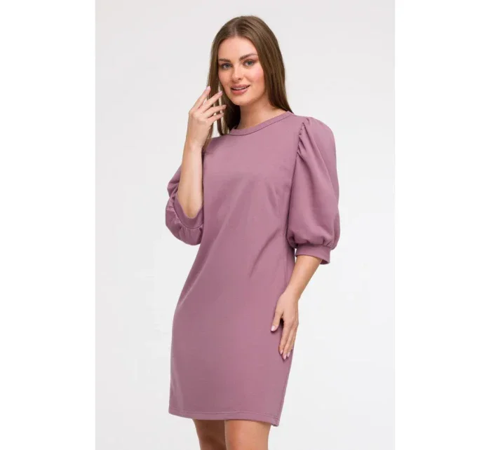 Šaty áčkového střihu s rukávy  barva model 21047147 - BeWear