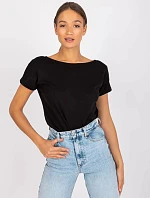 Základní tričko s výstřihem na zádech Feel Good černá (4662-22)