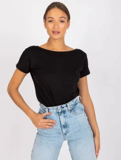 Černé dámské tričko Tshirt basic s výstřihem vzadu Feel Good model 21266659 - Factory Price