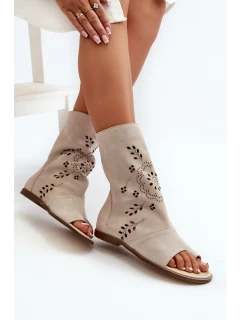 Zazoo Dámské Semišové Sandály S Na Zip Světle Béžové model 21665626 - Boto