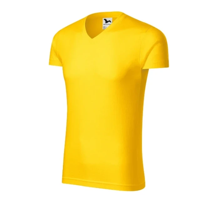 Slim Fit V-neck tričko pánské žlutá Slim Fit V-neck tričko pánské žlutá