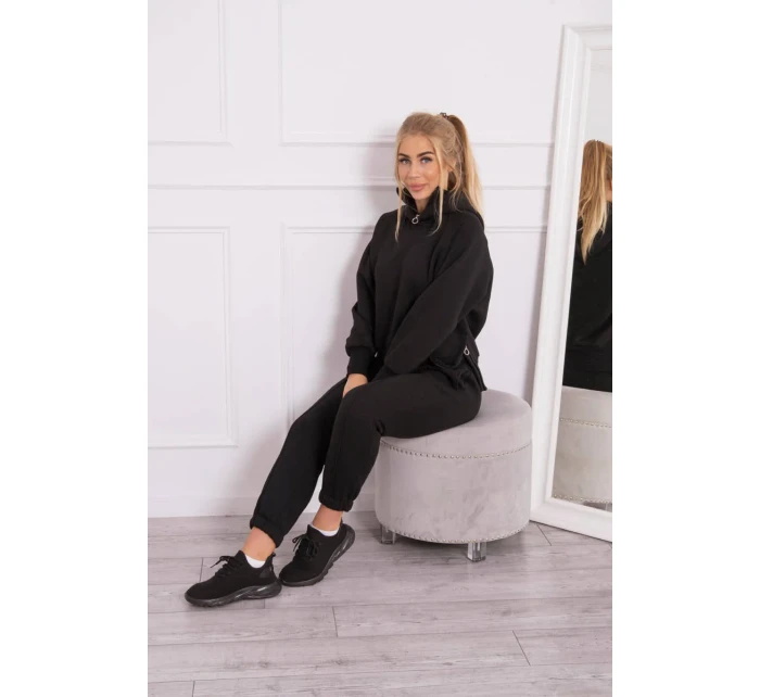 Zateplený set model 21915215 a kapuce černý - K-Fashion Zateplený set model 21915215 a kapuce černý - K-Fashion