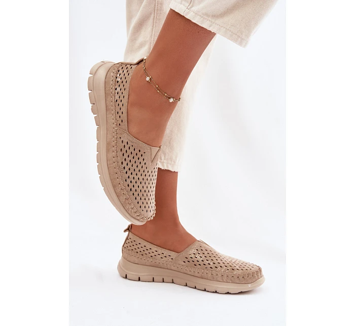 Otevřené lehké dámské mokasiny Sergio Leone MK099H zlaté