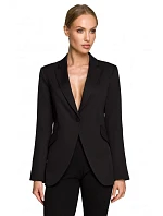 M701 Sako s jedním knoflíkem a asymetrickými kapsami - černé