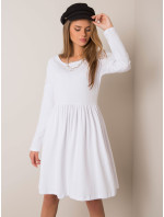 RUE PARIS Bílé melanžové šaty