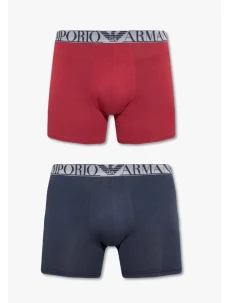 Pánské boxerky 2 pack 111912 2F720 61735 tm.modrá/vínová - Emporio Armani
