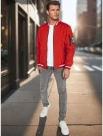 Pánská přechodná bunda bomber červená FashionStreet TX5014