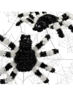 DEKORATIVNÍ FIGURKA HALLOWEENSKÝ PAVOUK BÍLÁ