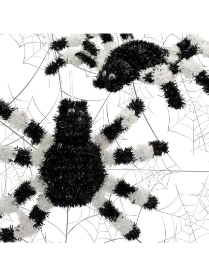 DEKORATIVNÍ FIGURKA HALLOWEENSKÝ PAVOUK BÍLÁ