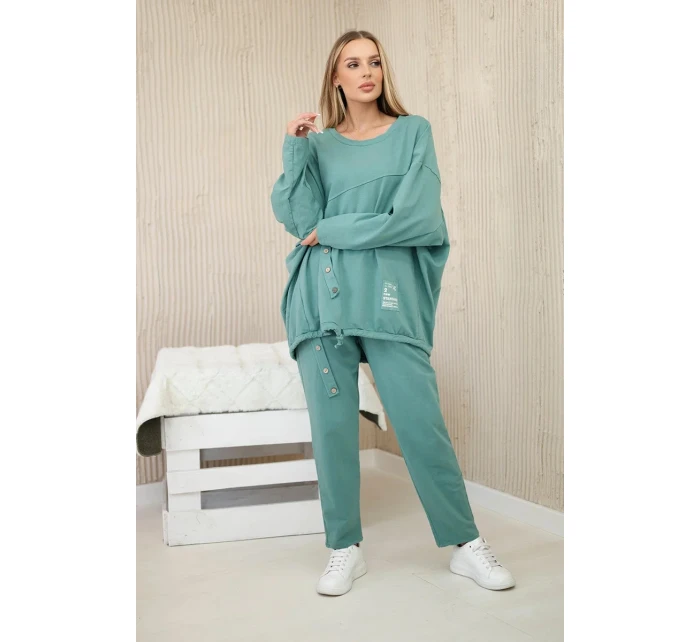 Oversize bavlněný komplet teplákové + kalhoty tmavá máta Oversize bavlněný komplet teplákové + kalhoty tmavá máta