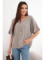 Dámská bavlněná oversize halenka s krátkým rukávem fango Dámská bavlněná oversize halenka s krátkým rukávem fango