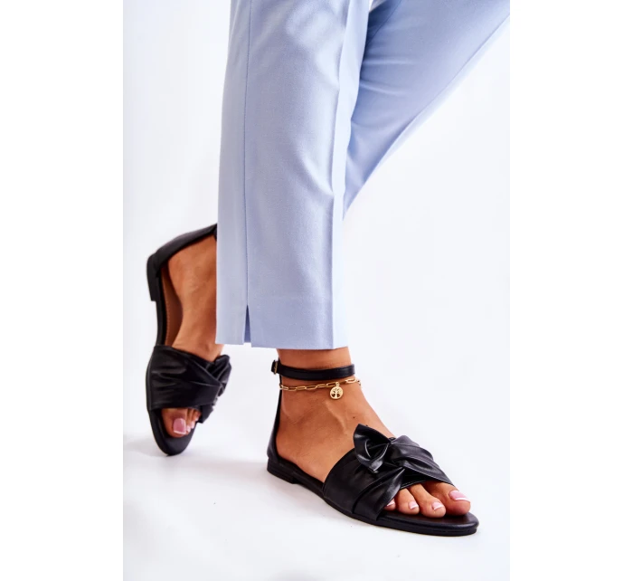 Módní dámské kožené sandály černé model 21587781 - EVENTO