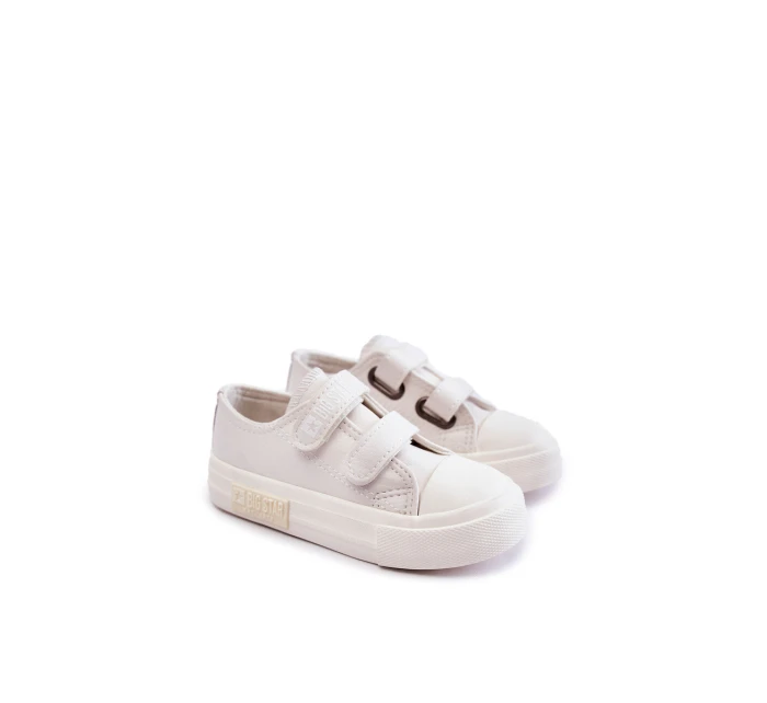 Dětské kožené tenisky na suchý zip BIG STAR KK374091 Bílá Dětské kožené tenisky na suchý zip BIG STAR KK374091 Bílá