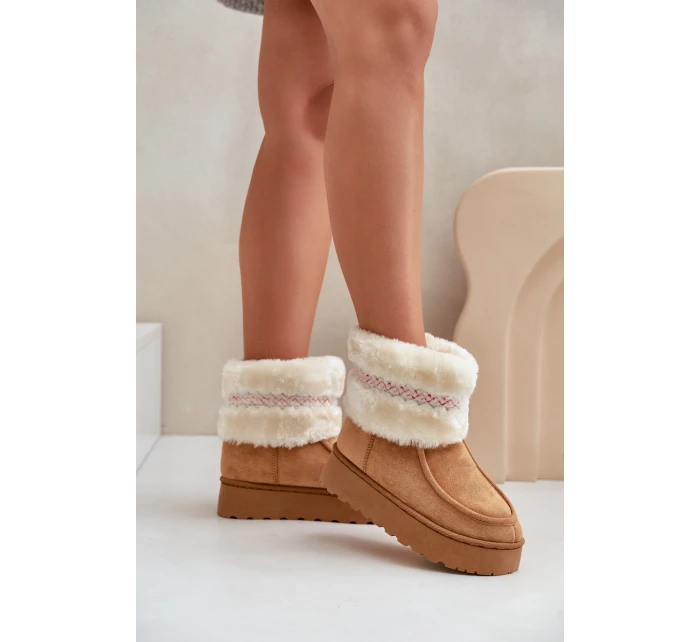 Dámské Sněhule Na Platformě S Kožešinou A Vzorem Camel model 21678814 - Boto Dámské Sněhule Na Platformě S Kožešinou A Vzorem Camel model 21678814 - Boto