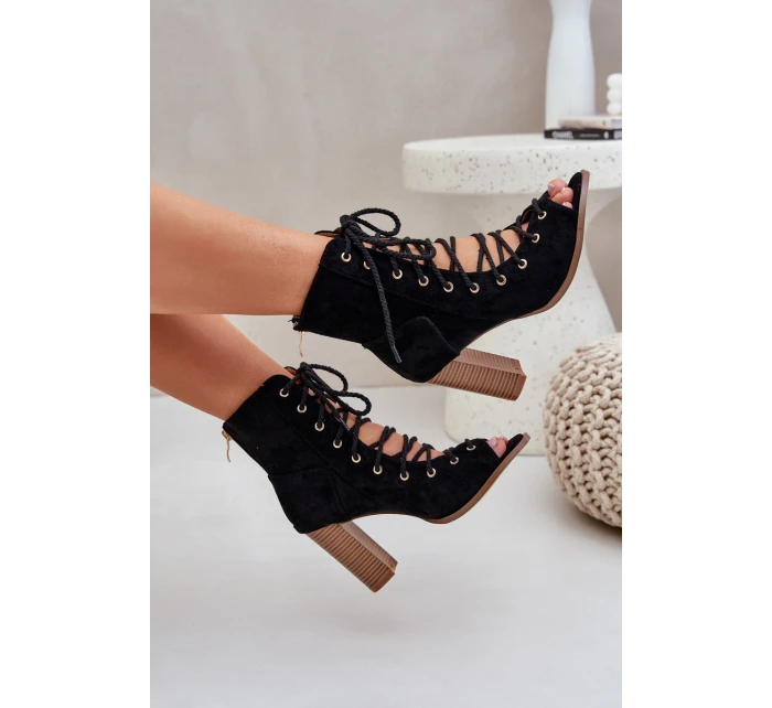 Sandály Na Podpatku S A Šněrováním Černé model 21684802 - Boto Sandály Na Podpatku S A Šněrováním Černé model 21684802 - Boto