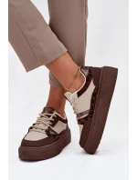 Dámské sneakersy na platformě Big Star SS274356 leopardí hnědo-bežové Dámské sneakersy na platformě Big Star SS274356 leopardí hnědo-bežové