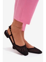 Prodyšné baleríny z eko semiše černé Farivelle