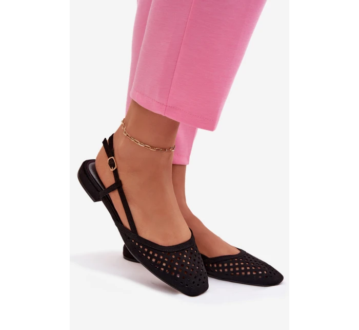 Prodyšné baleríny z eko semiše černé Farivelle